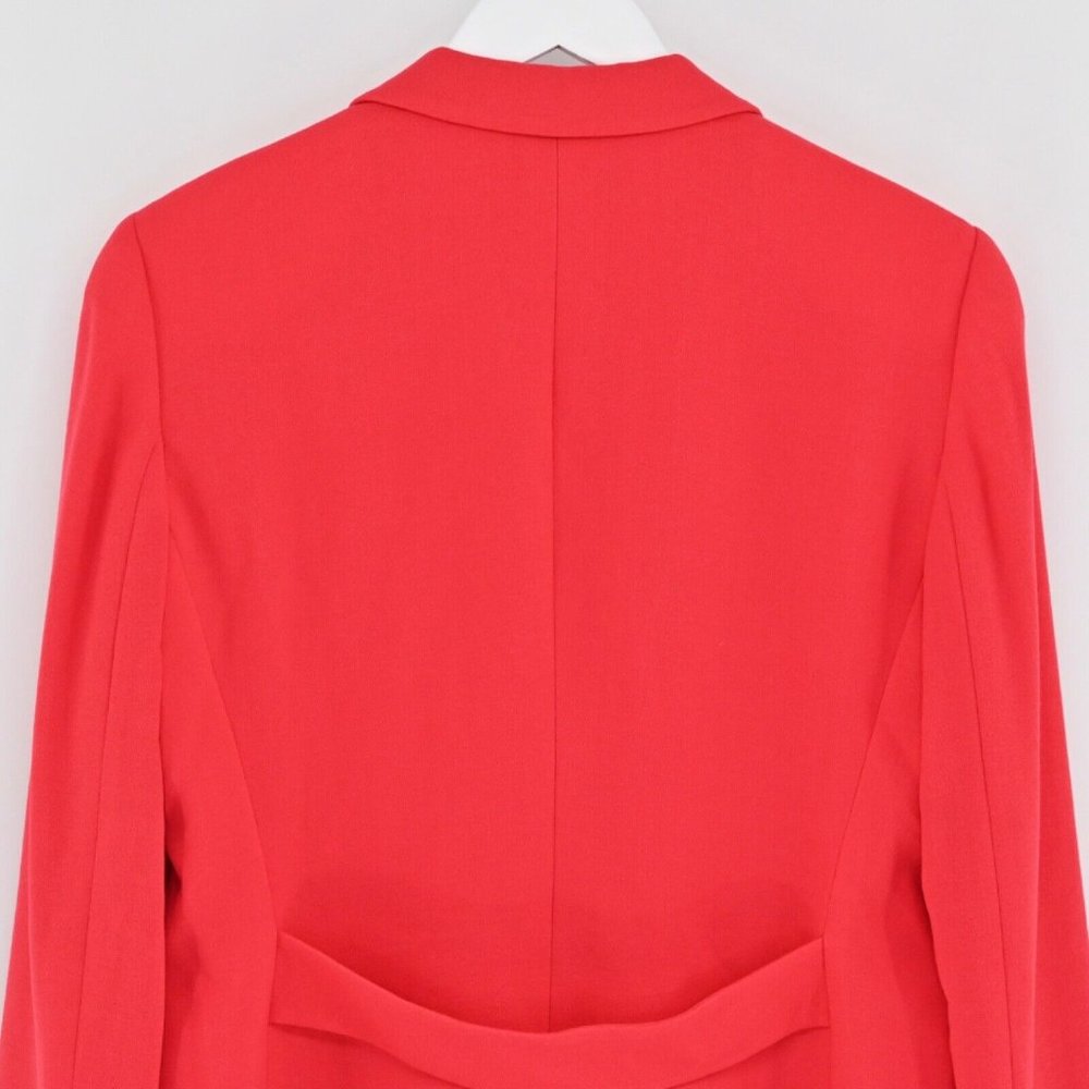 VTG 90s ARMANI COLLEZIONI Womens Size 12 Blazer Red Virgin Wool Career Office - Picture 5 of 9